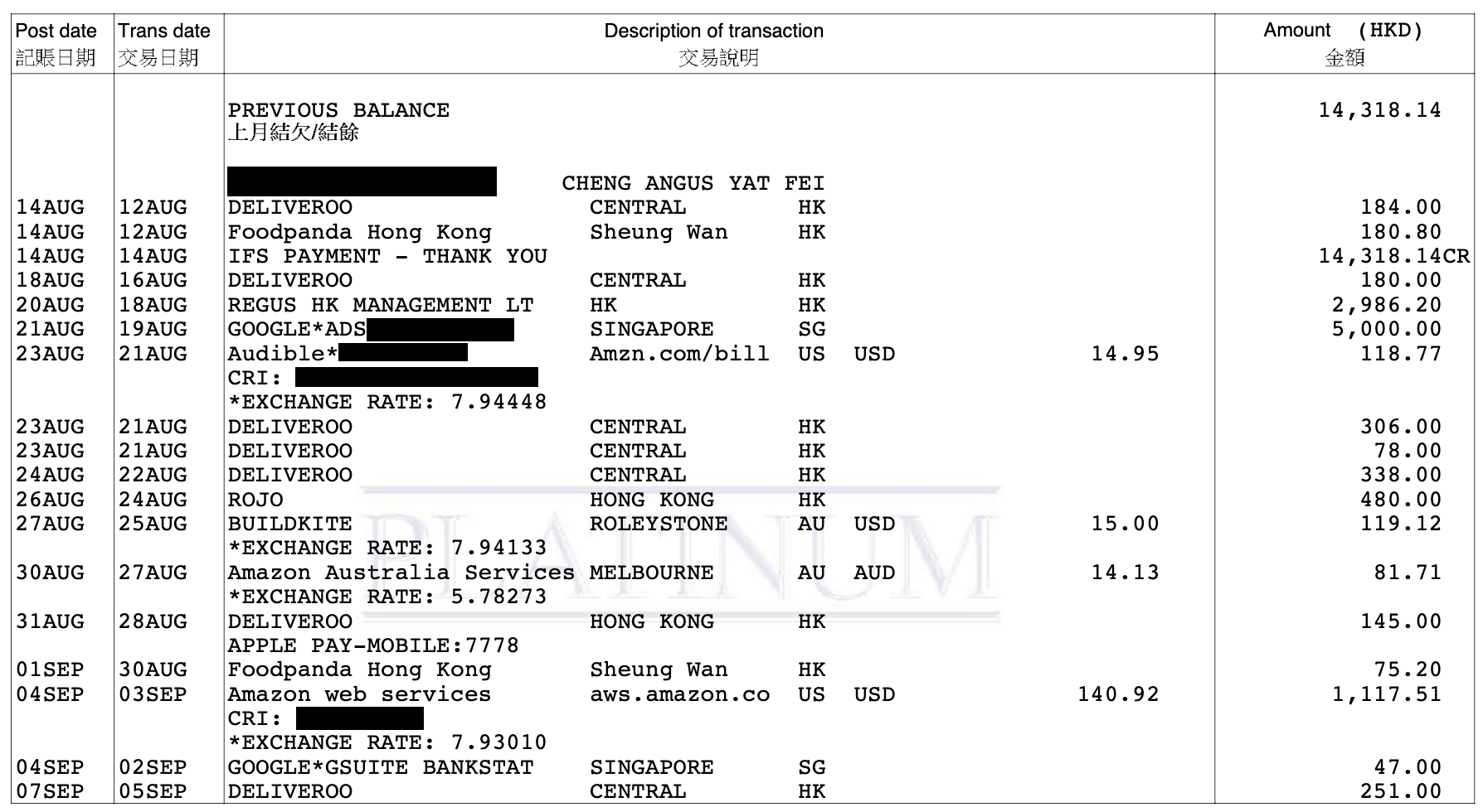 What Does Ail Mean On Hsbc Bank Statement